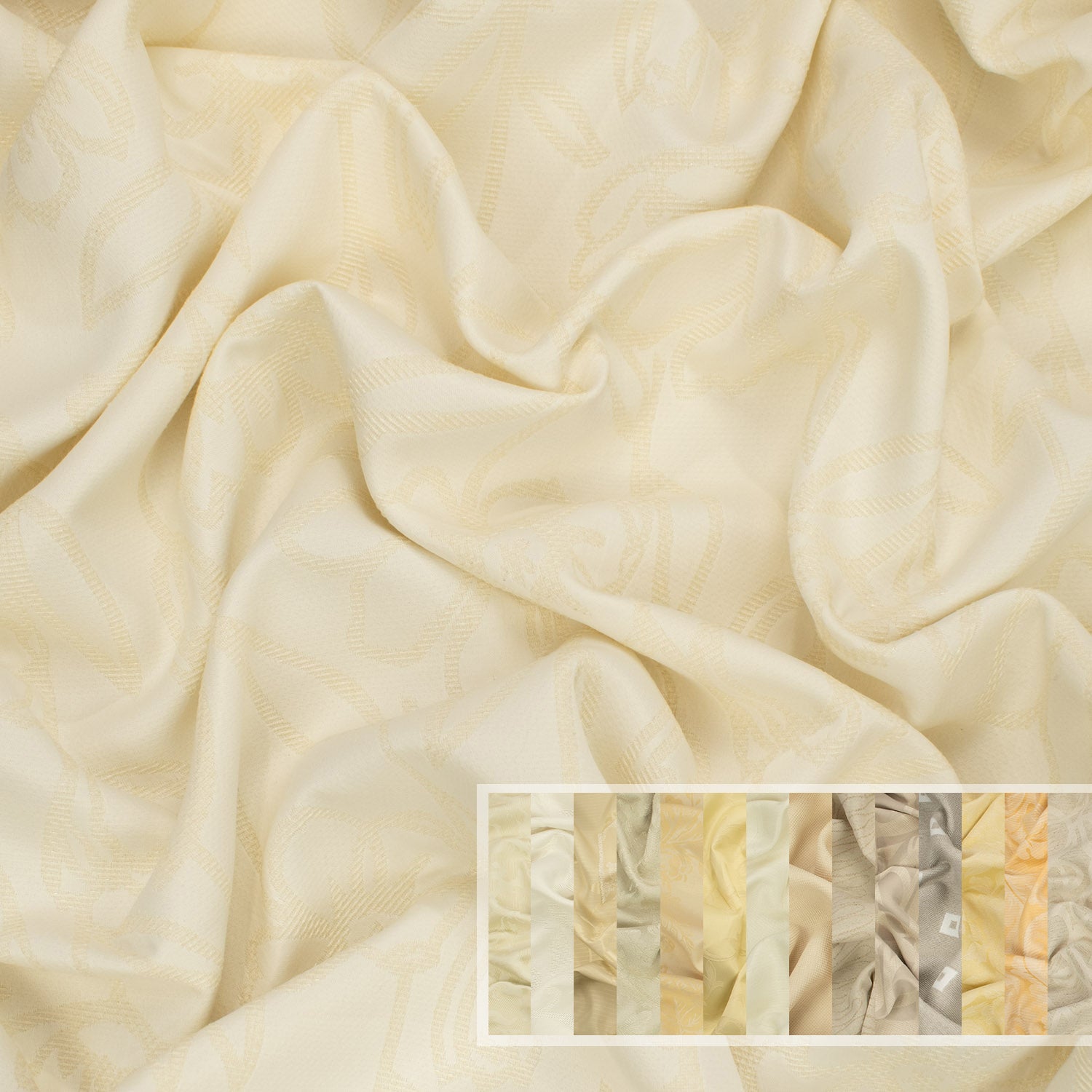 Natural White Jacquard Curtaining/Upholstery Fabric 150CM