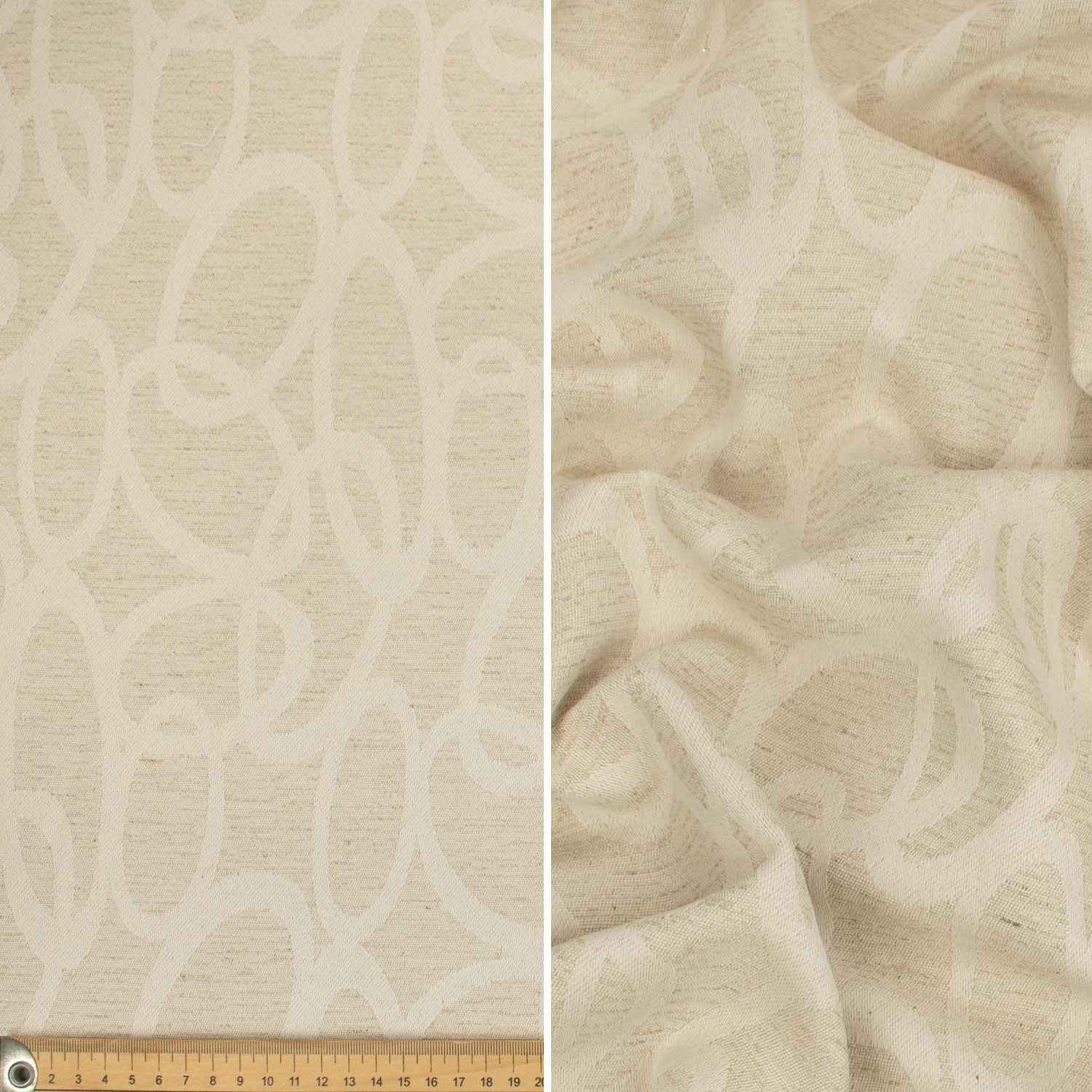 Natural White Jacquard Curtaining/Upholstery Fabric 150CM
