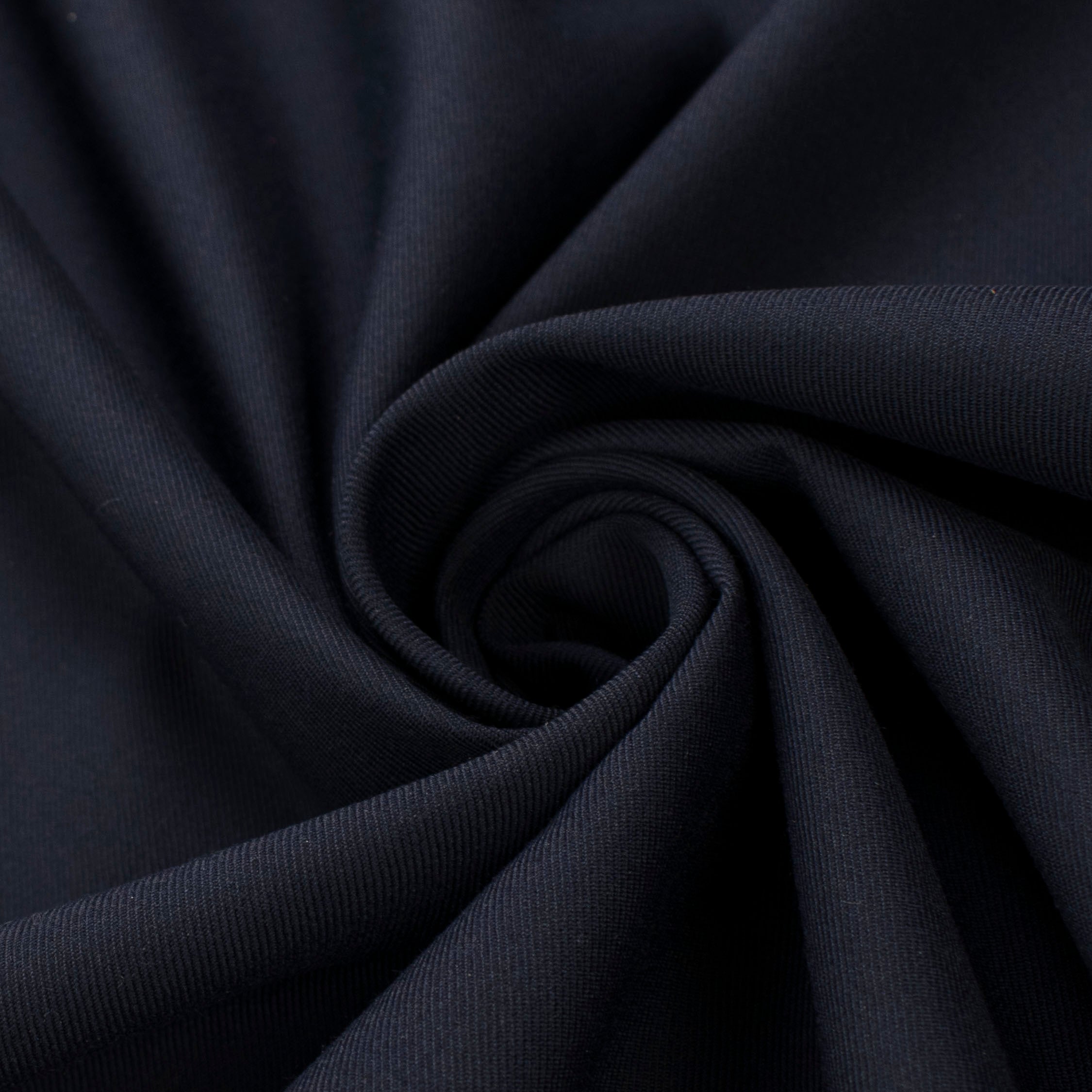 Japanese Nikkei Wool Blend Suiting - Design-40516 Black Navy Twill