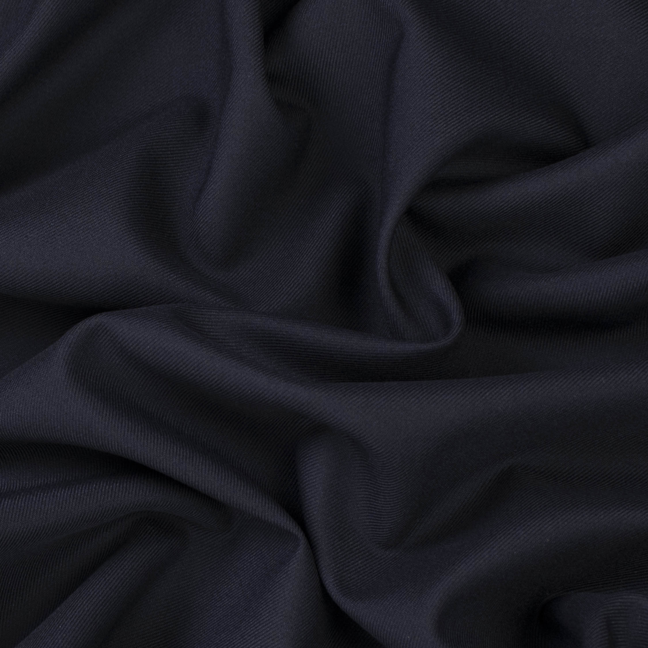 Japanese Nikkei Wool Blend Suiting - Design-40516 Black Navy Twill