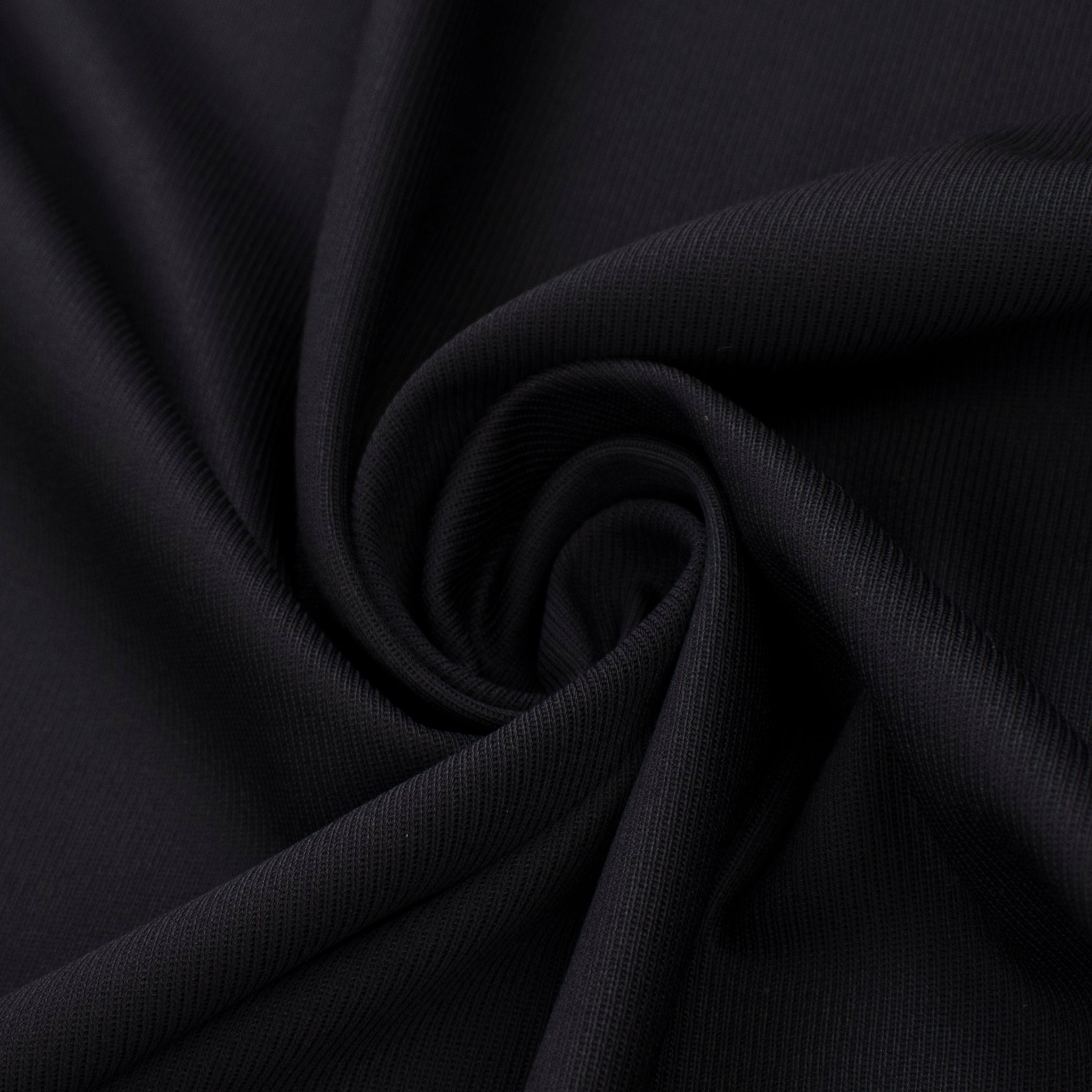 Japanese Nikkei Wool Blend Suiting - Design-40545 Black Navy Twill