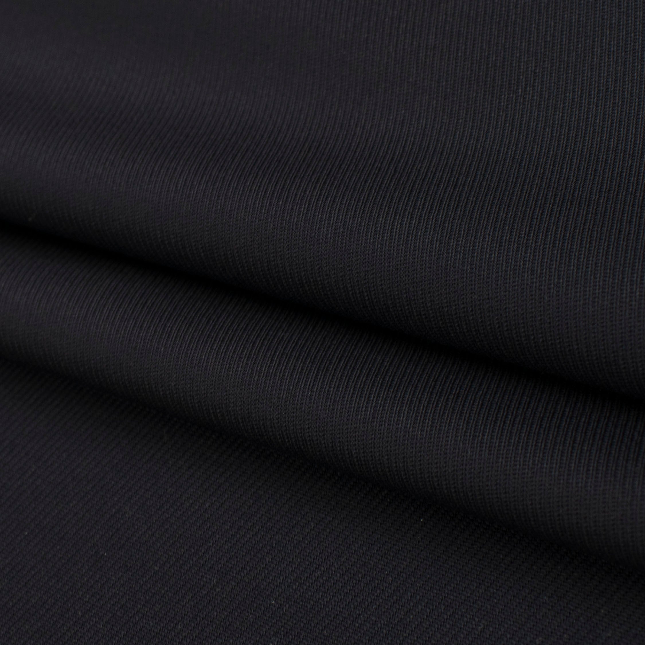 Japanese Nikkei Wool Blend Suiting - Design-40545 Black Navy Twill