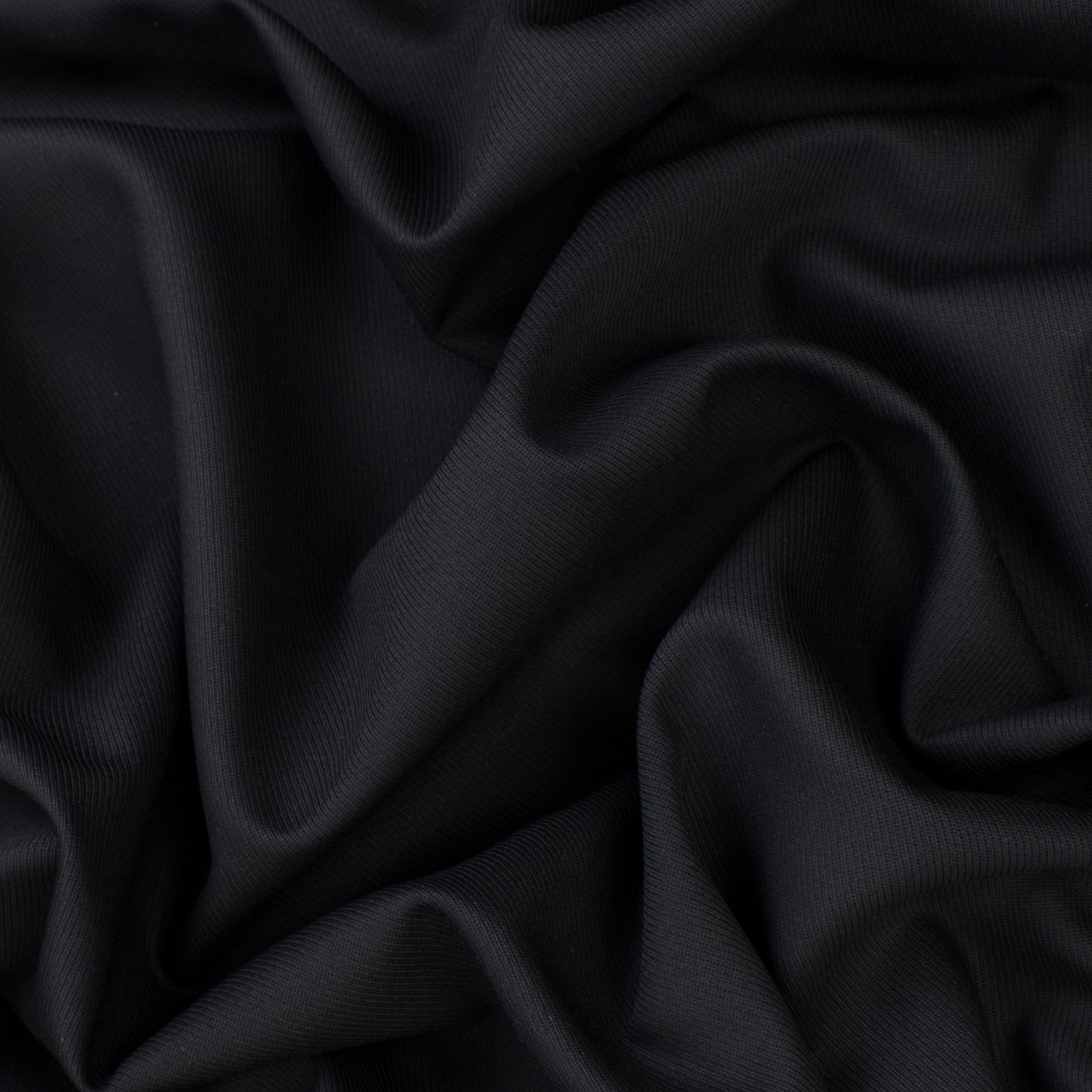 Japanese Nikkei Wool Blend Suiting - Design-40545 Black Navy Twill