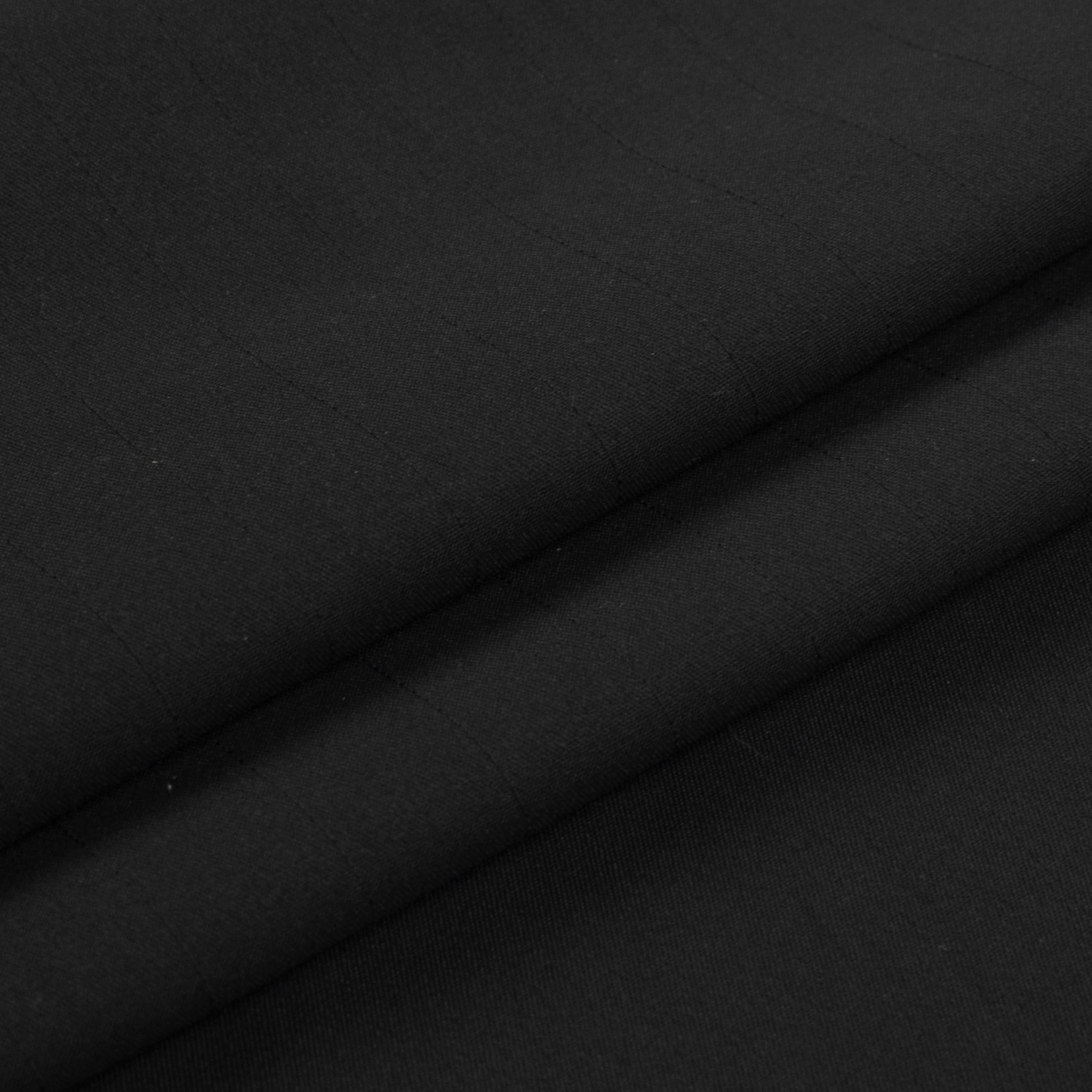 Japanese Nikkei Crepe Suiting - Black Stripes