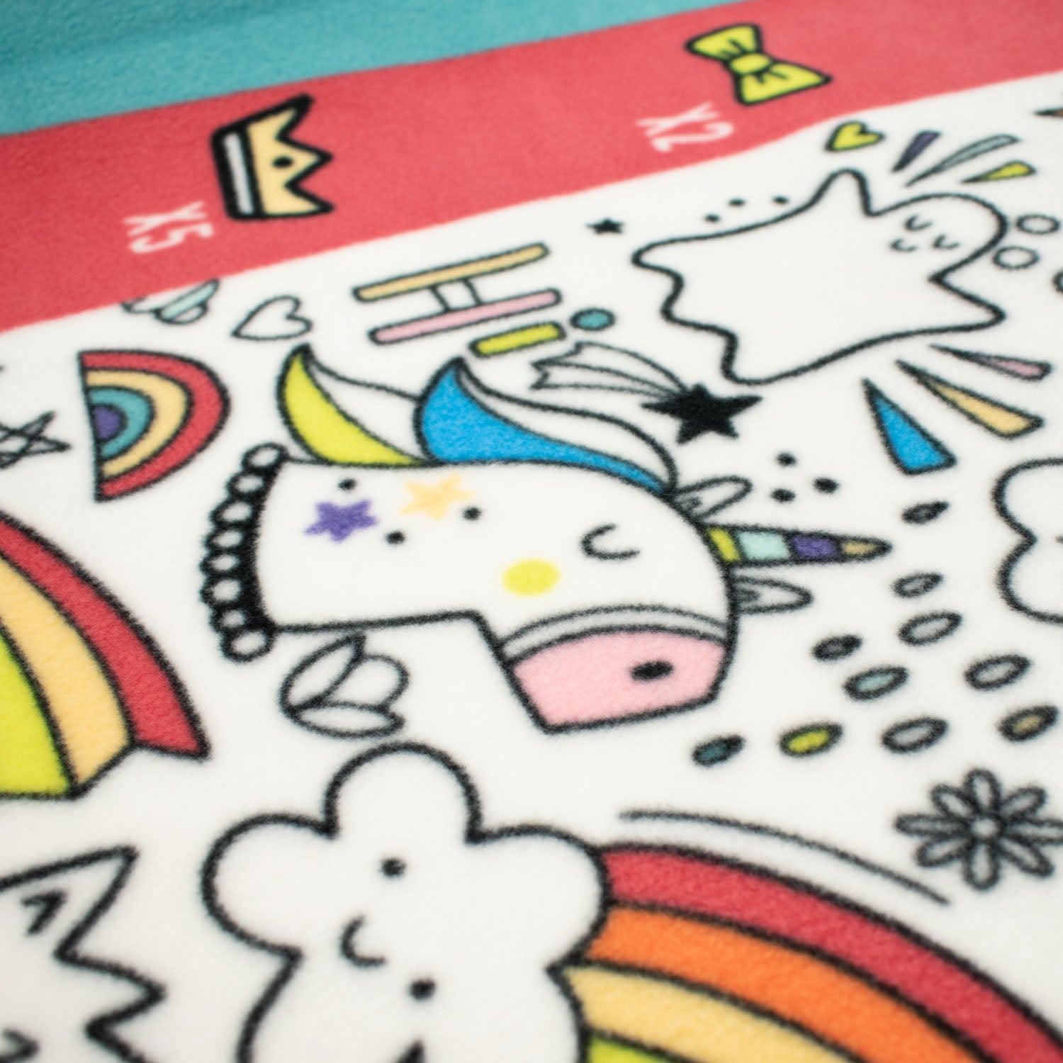 Happy Colourful Doodles Printed Polar Fleece Design 114 - 1.33M Panel