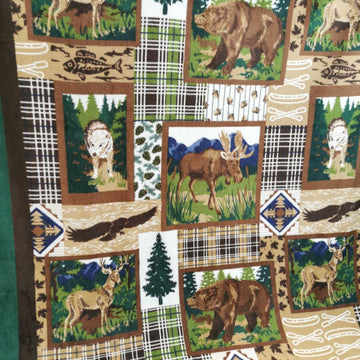 Christmas Plaid Elements Printed Polar Fleece Design 156 - 1.85M Panel