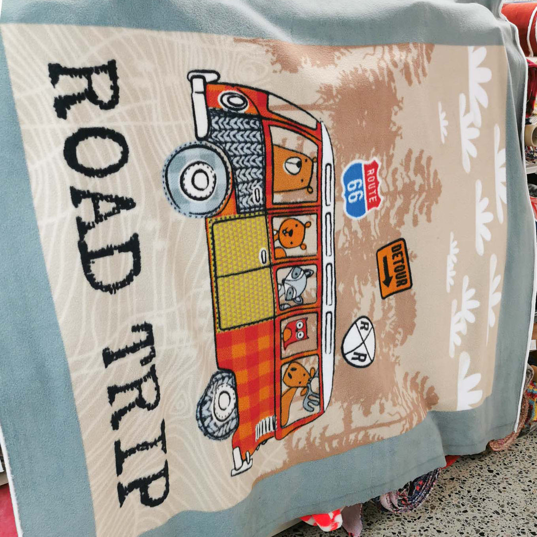 Animal Bus Print Printed Polar Fleece Design 182  - 1.28M Panel