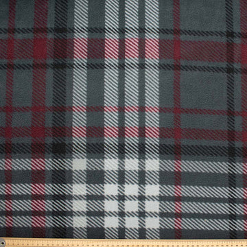 Maroon & Grey Checks Printed Polar Fleece Design 237