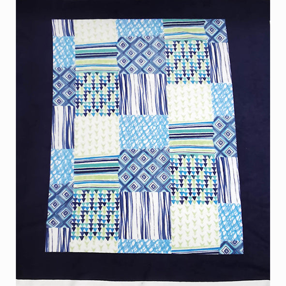 Assorted Geometric Squares Printed Polar Fleece Design 92 - 1.28M Panel