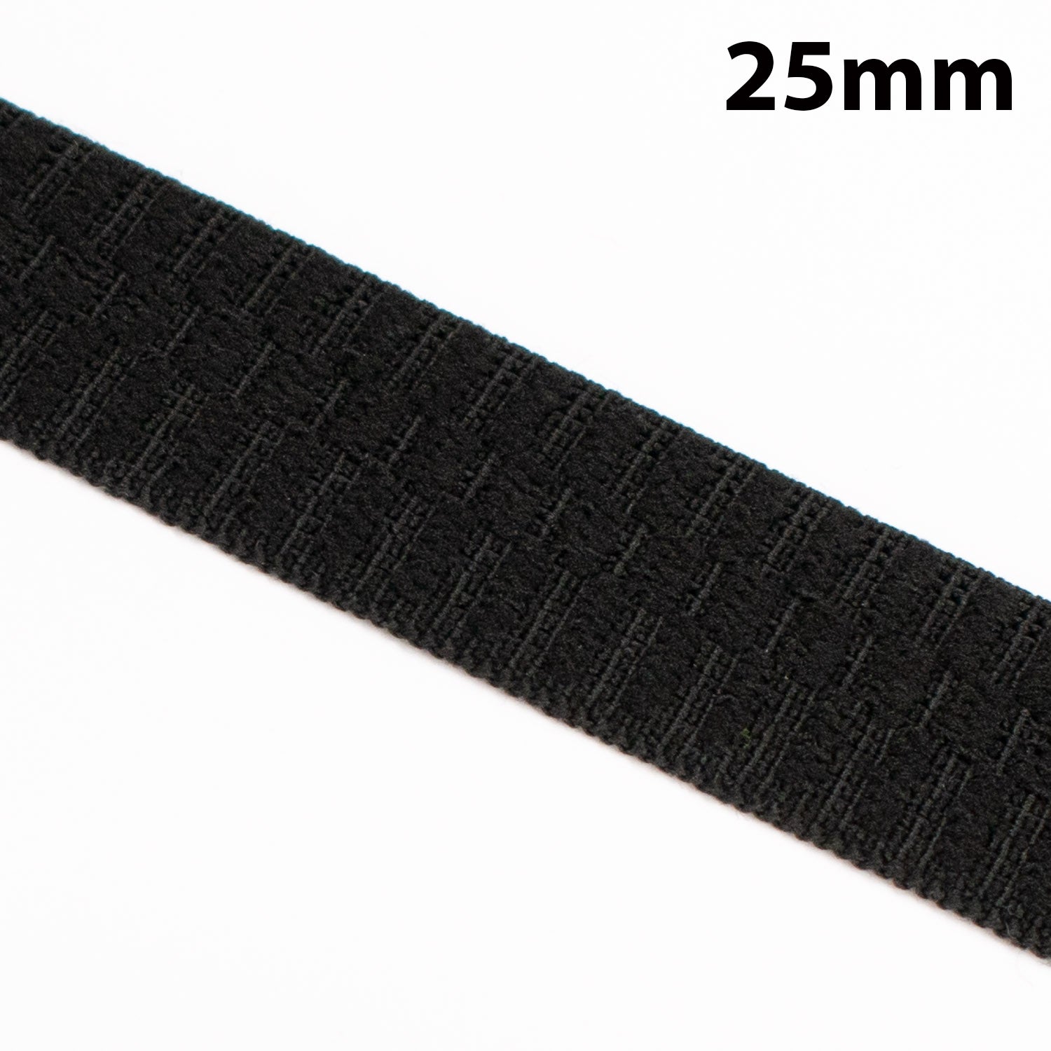 20M Roll Soft Ribbed Non-Roll Elastic Black & White