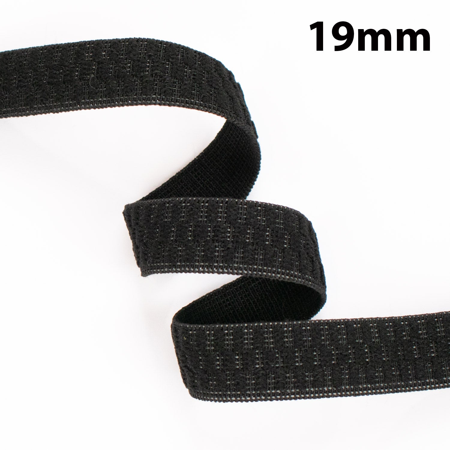 20M Roll Soft Ribbed Non-Roll Elastic Black & White