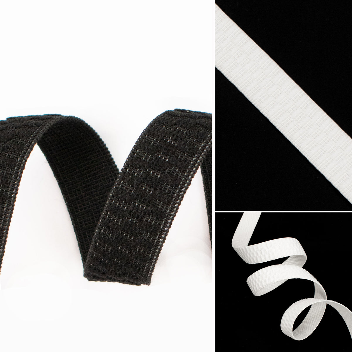 20M Roll Soft Ribbed Non-Roll Elastic Black & White – Homecraft Textiles