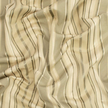 Beige Stripe Jacquard Curtaining/Upholstery by Maurice Kain