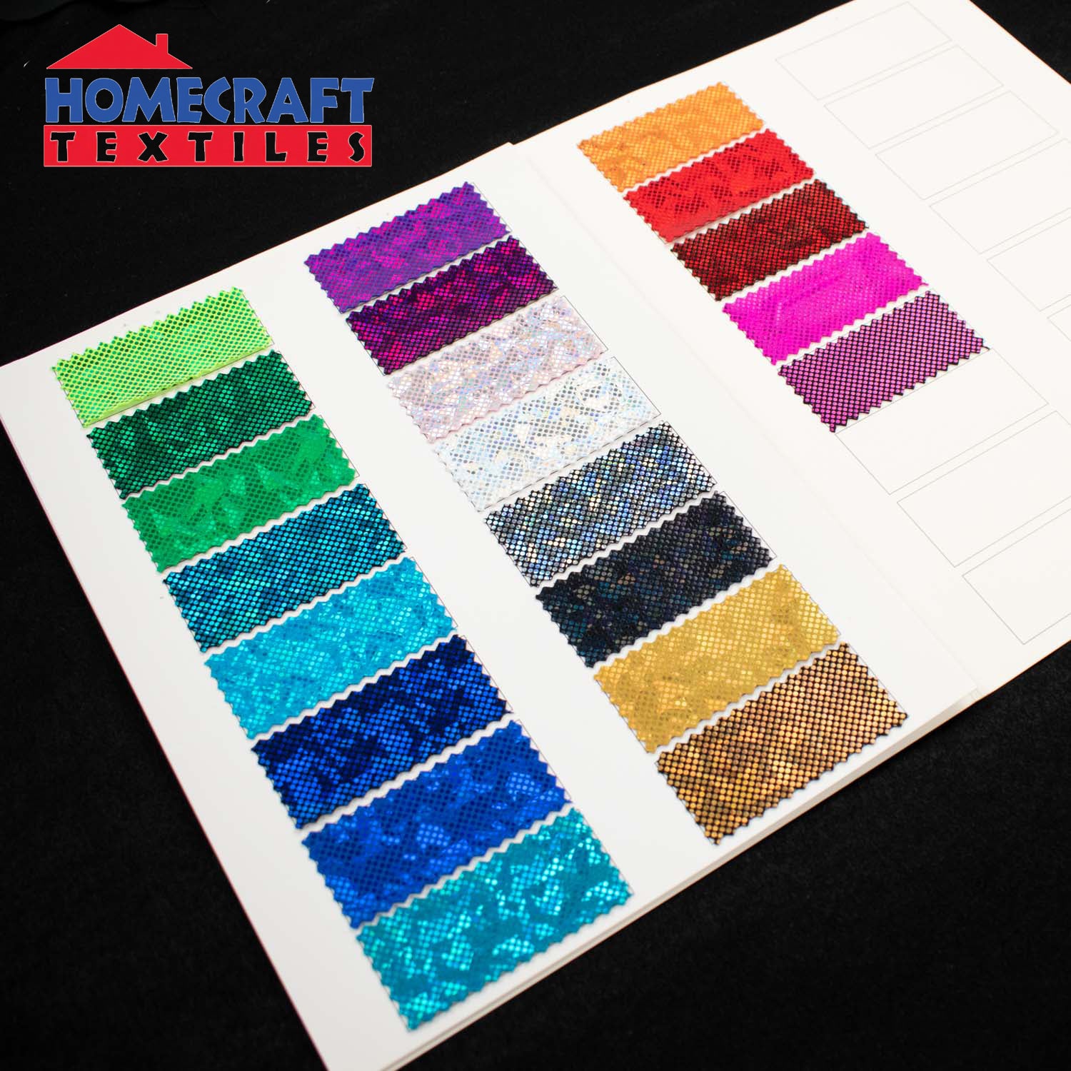 Shattered Glass Holographic Nylon Lycra Sample Book