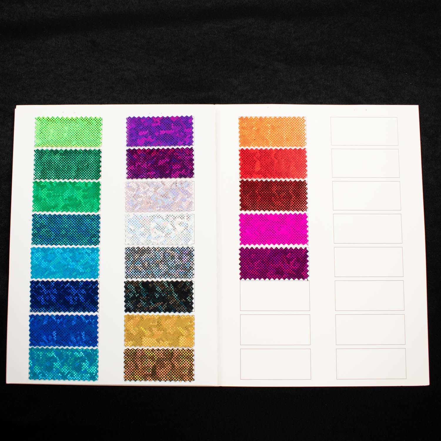 Shattered Glass Holographic Nylon Lycra Sample Book