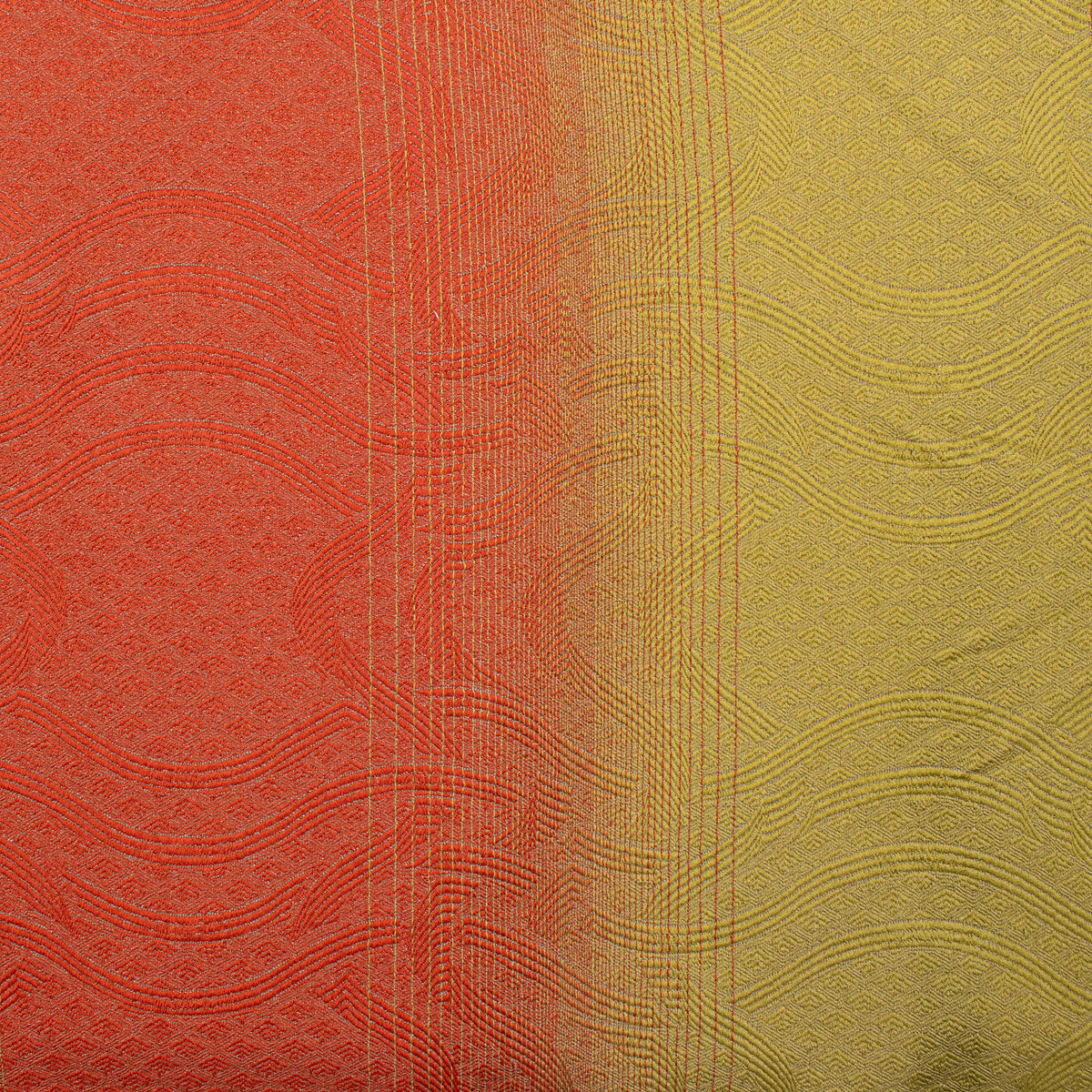 Ombre Shaded Brocade Suiting/Upholstery Fabric in Lime/Orange