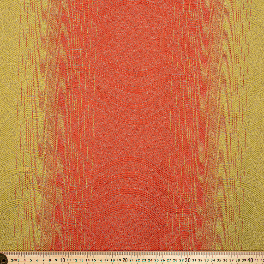 Ombre Shaded Brocade Suiting/Upholstery Fabric in Lime/Orange