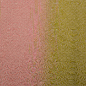 Ombre Shaded Brocade Suiting/Upholstery Fabric in Lime/Pink