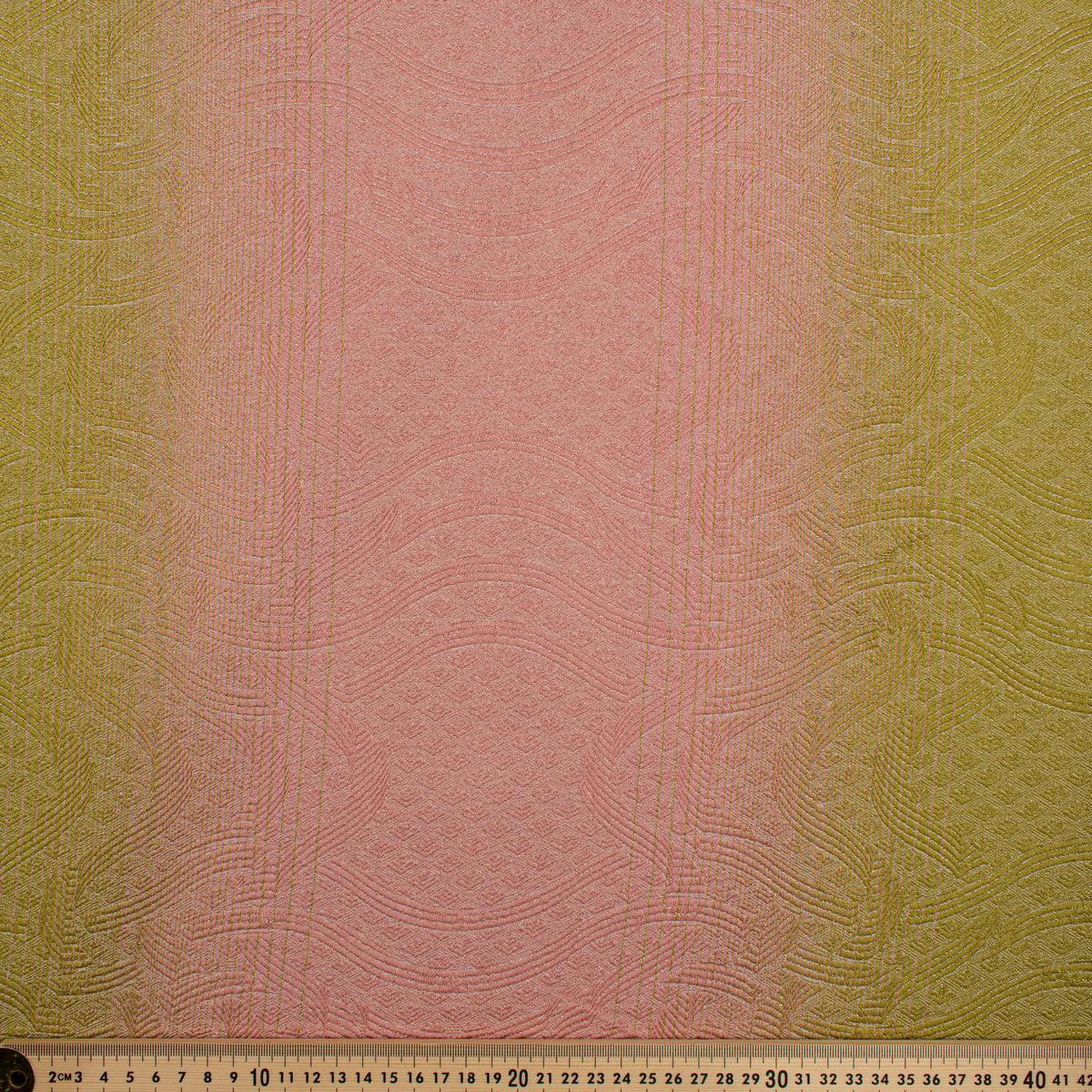 Ombre Shaded Brocade Suiting/Upholstery Fabric in Lime/Pink