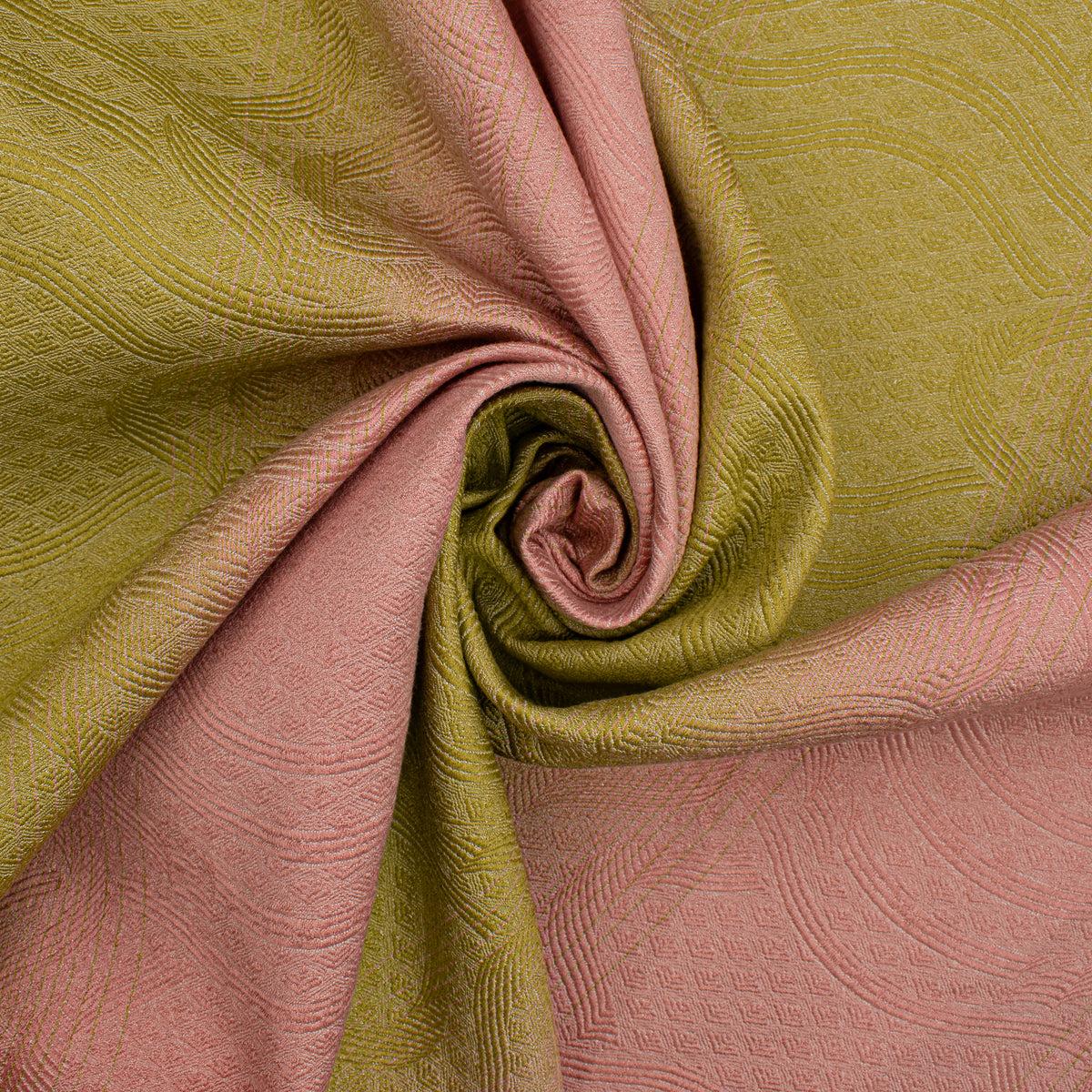 Ombre Shaded Brocade Suiting/Upholstery Fabric in Lime/Pink