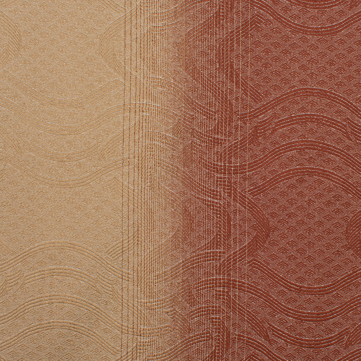 Ombre Shaded Brocade Suiting/Upholstery Fabric in Beige/Maroon