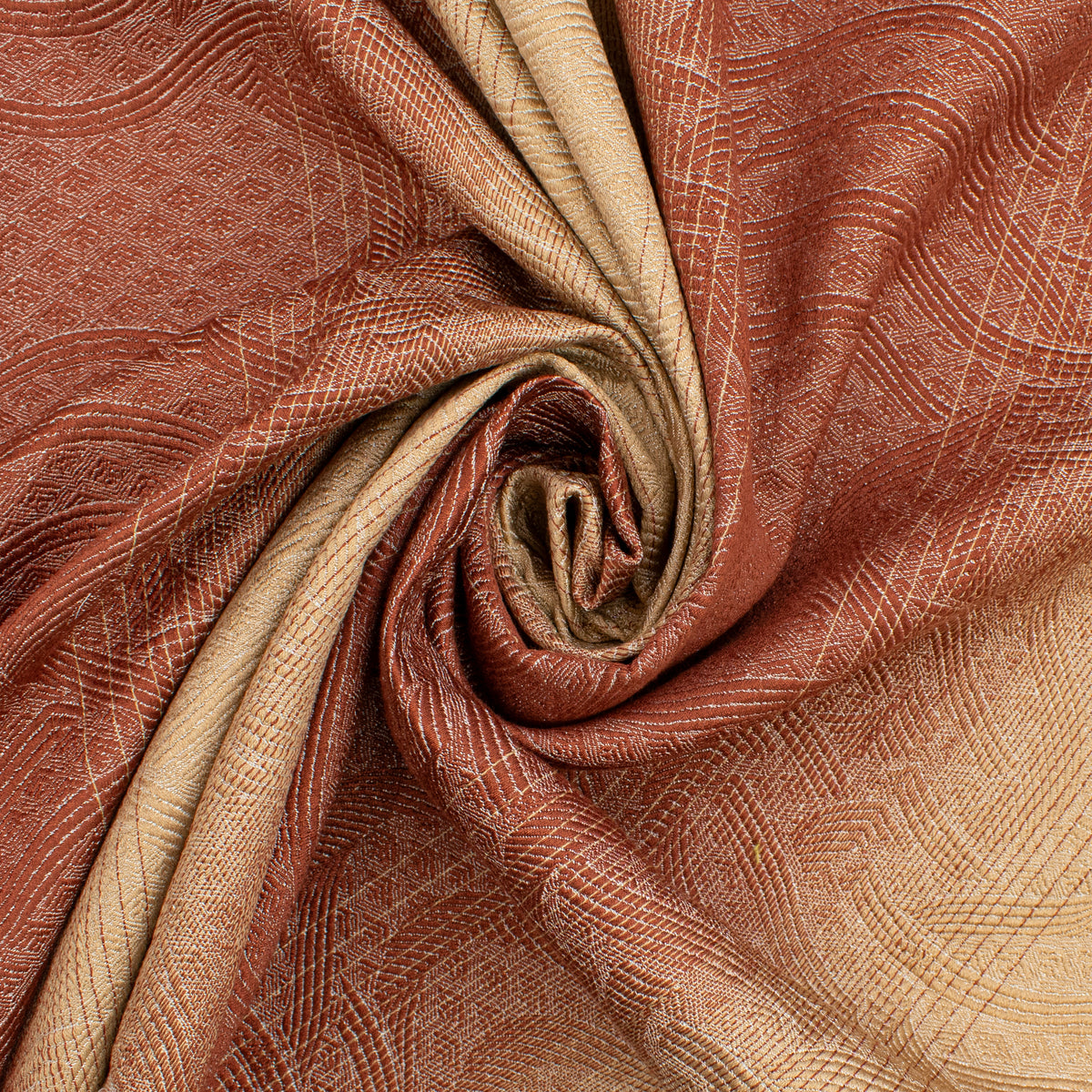 Ombre Shaded Brocade Suiting/Upholstery Fabric in Beige/Maroon