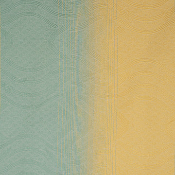 Ombre Shaded Brocade Suiting/Upholstery Fabric in Aqua/Yellow
