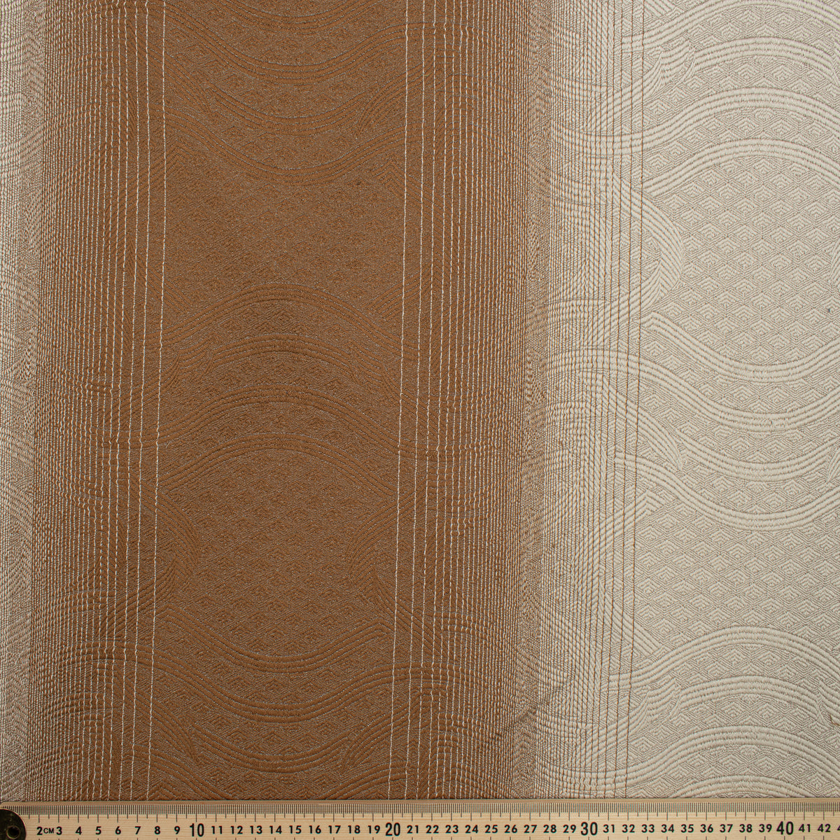 Ombre Shaded Brocade Suiting/Upholstery Fabric in Chocolate/Cream