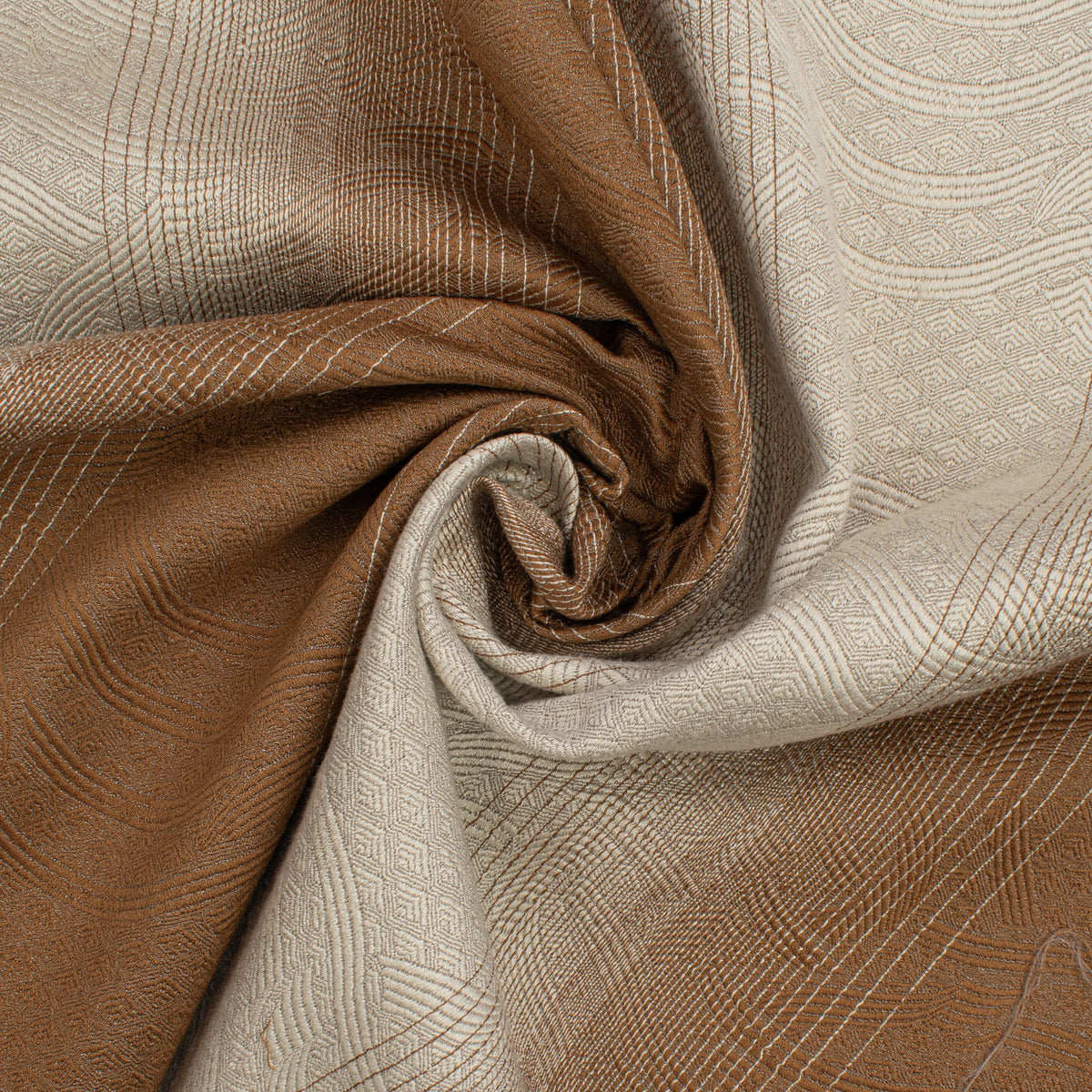 Ombre Shaded Brocade Suiting/Upholstery Fabric in Chocolate/Cream