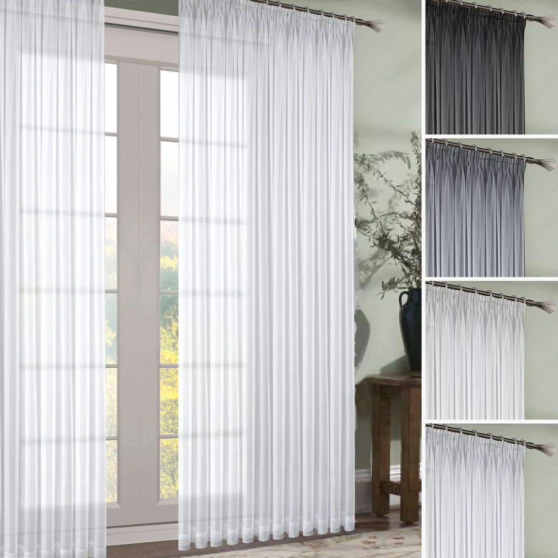 Opal Sheer Pencil Pleat Curtain