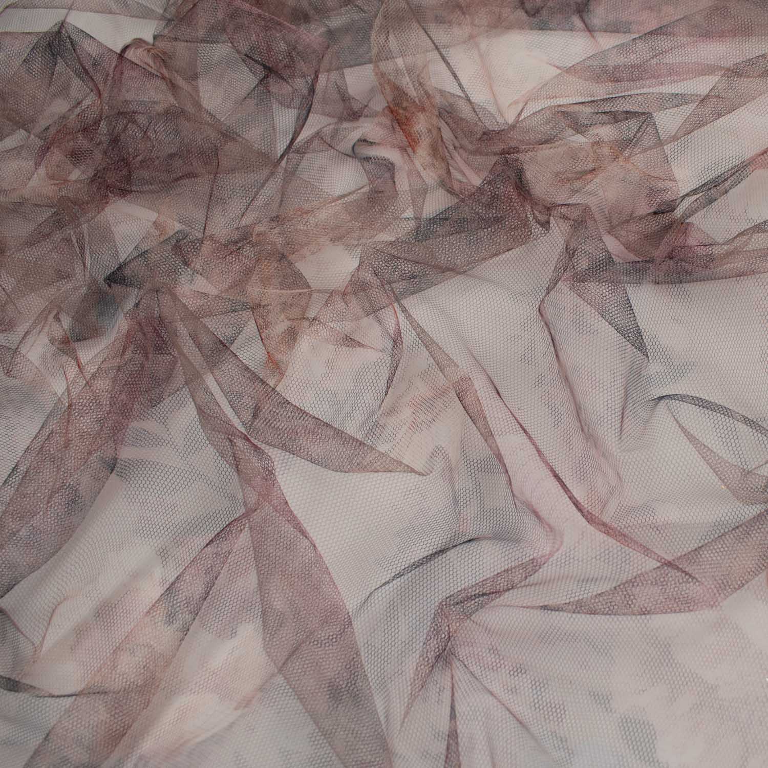 Digital Printed Fine Soft English Tulle Pale Pink Poppy