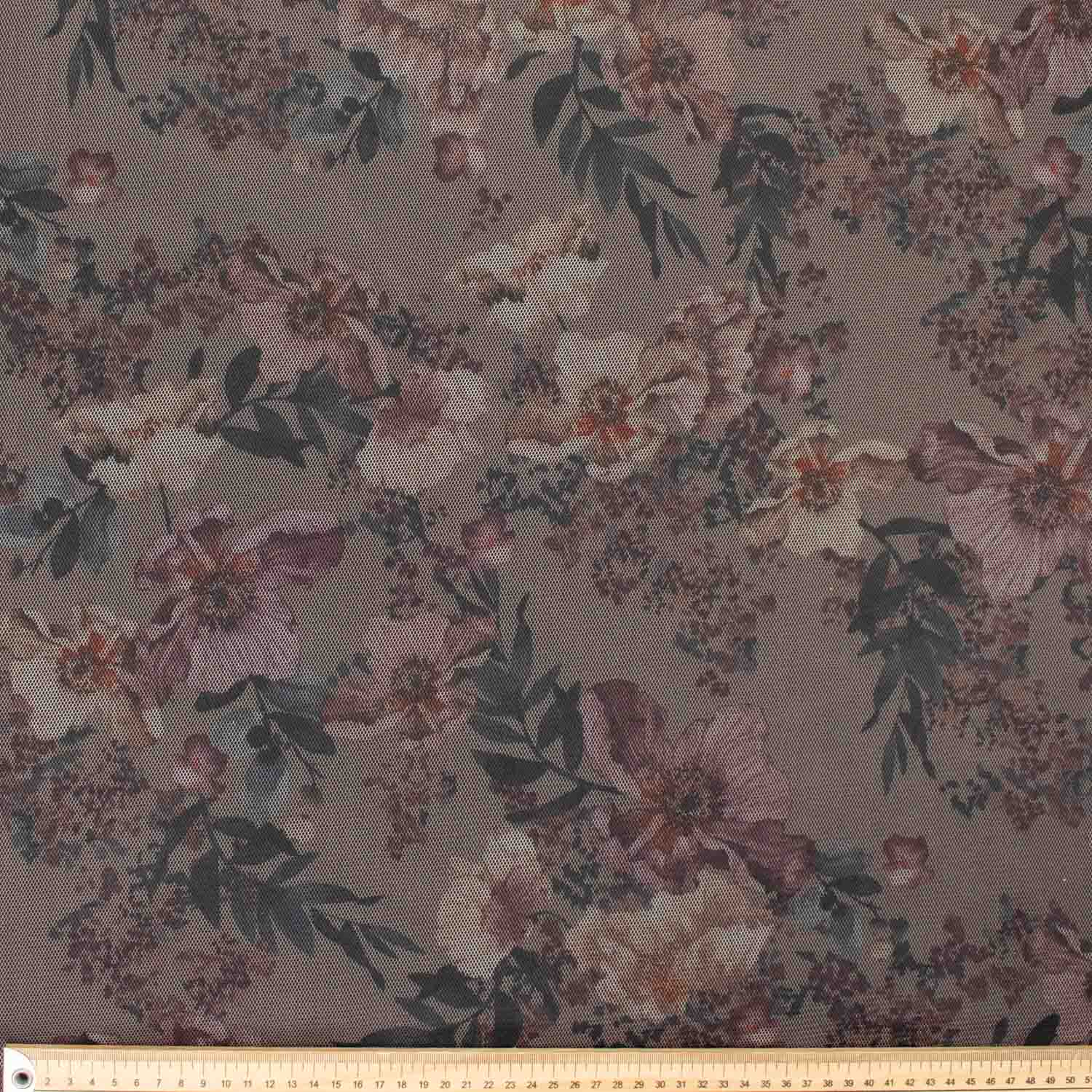 Digital Printed Fine Soft English Tulle Pale Pink Poppy