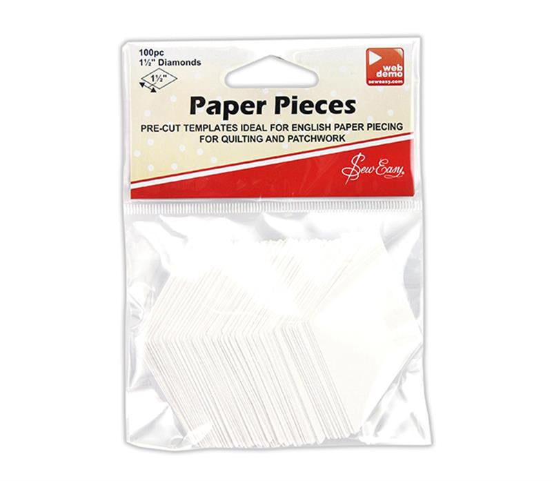 Sew Easy Diamond Paper Pieces White Quilting Templates