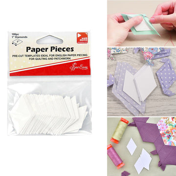 Sew Easy Diamond Paper Pieces White Quilting Templates