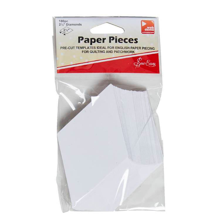 Sew Easy Diamond Paper Pieces White Quilting Templates