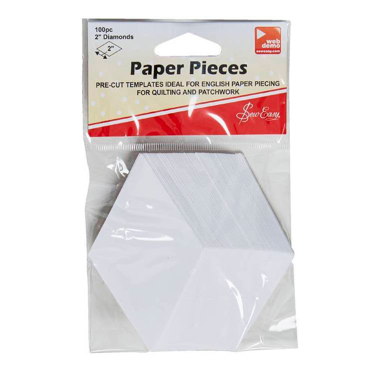 Sew Easy Diamond Paper Pieces White Quilting Templates