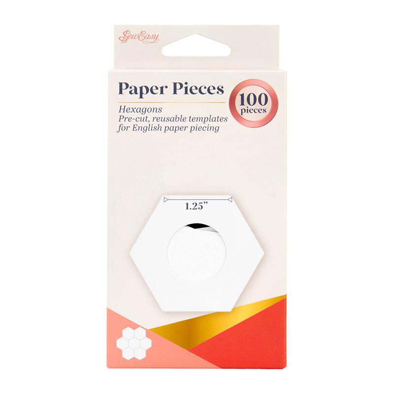 Sew Easy Hexagon Paper Pieces White Quilting Templates