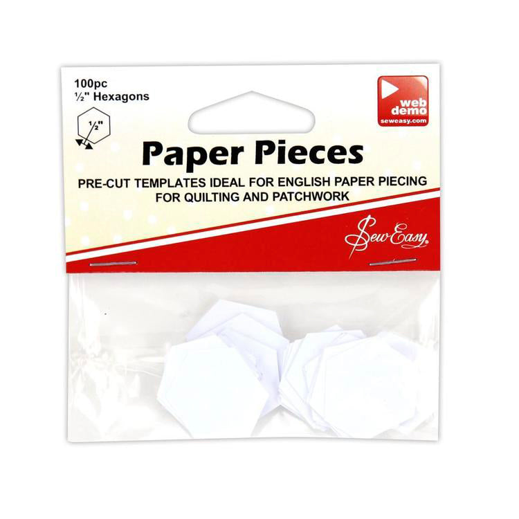 Sew Easy Hexagon Paper Pieces White Quilting Templates