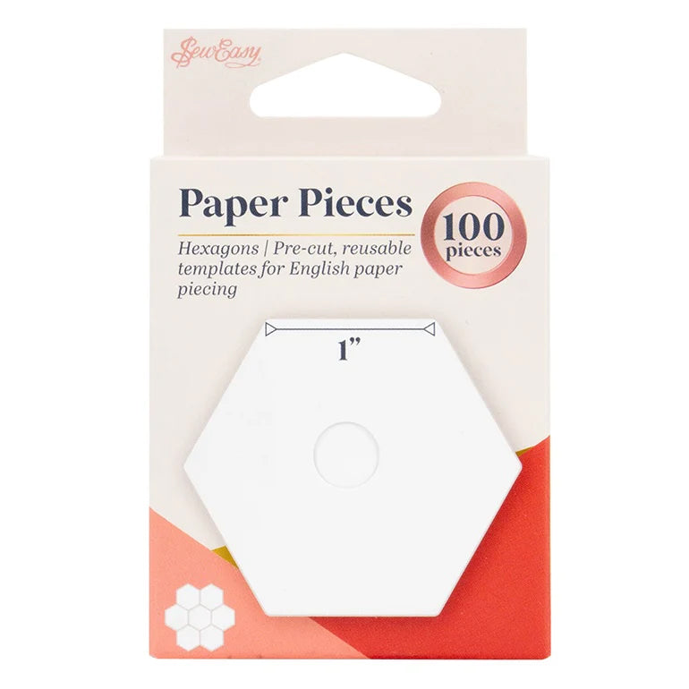 Sew Easy Hexagon Paper Pieces White Quilting Templates