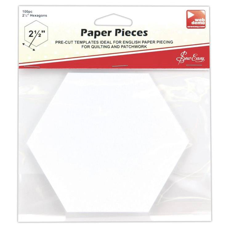 Sew Easy Hexagon Paper Pieces White Quilting Templates