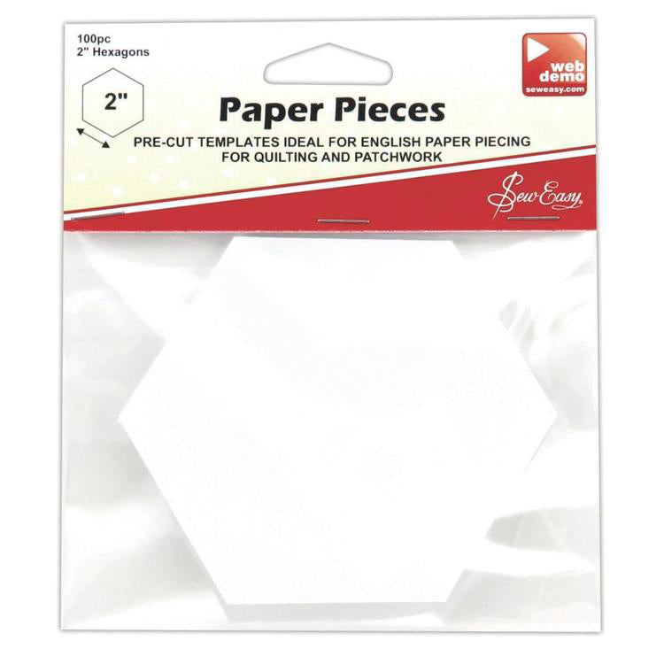 Sew Easy Hexagon Paper Pieces White Quilting Templates