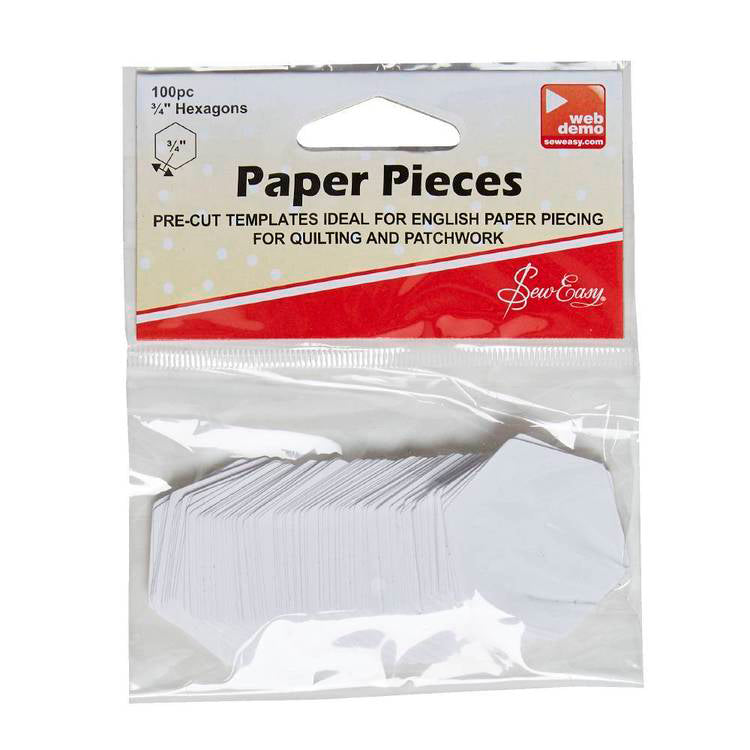 Sew Easy Hexagon Paper Pieces White Quilting Templates