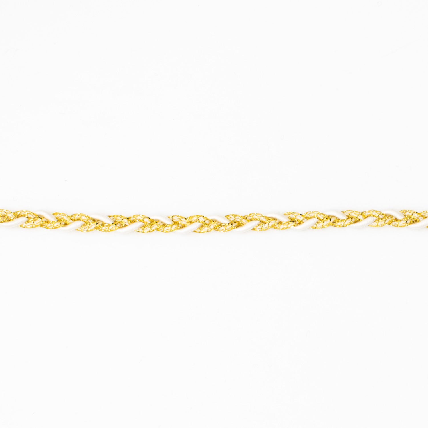 Simplicity White/Gold Metallic Parachute Braid- 4.8mm