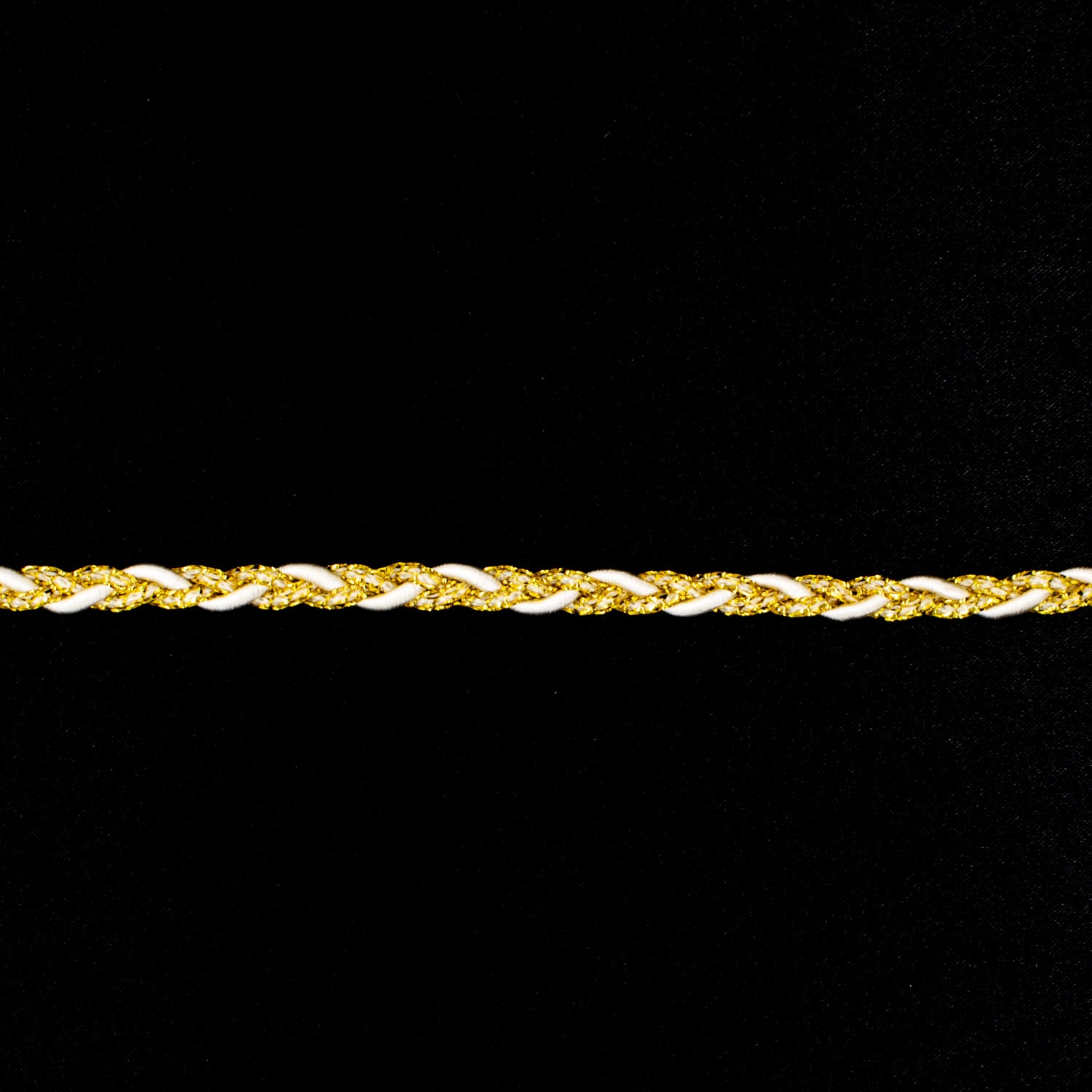 Simplicity White/Gold Metallic Parachute Braid- 4.8mm