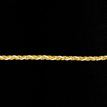 Simplicity White/Gold Metallic Parachute Braid- 4.8mm