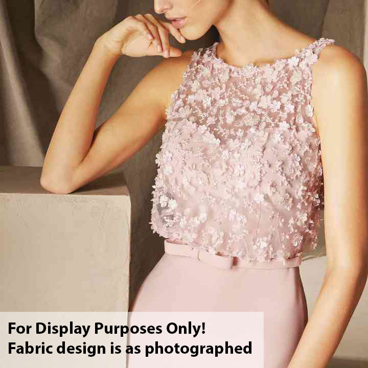 Pathan Collection Embroidered Couture Laces – Design-1226 Baby Pink 3D Flowers