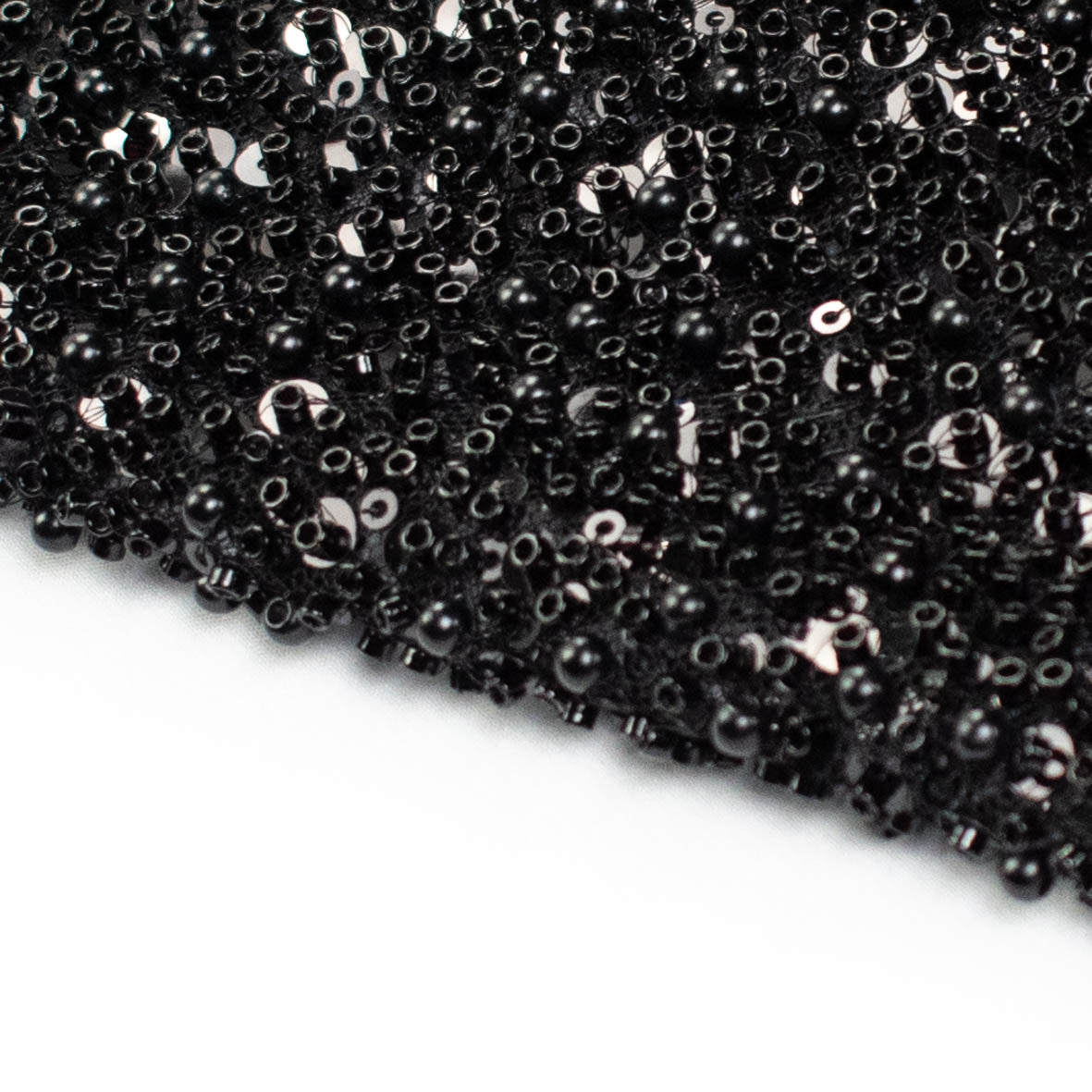 Luxury Pearl & Crystal Beaded Sequins Mesh Lace – SS41900 Black