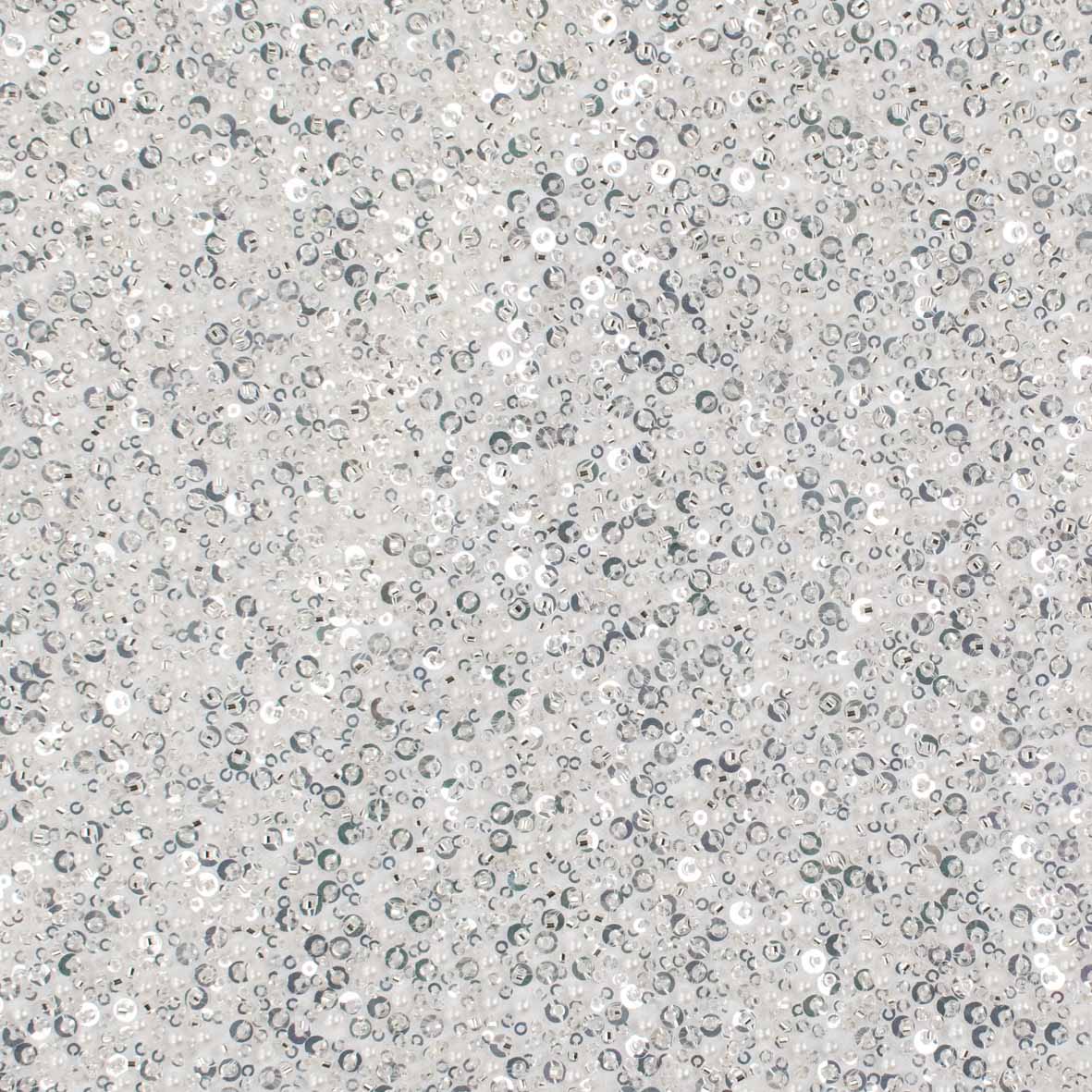 Luxury Pearl & Crystal Beaded Sequins Mesh Lace – SS41900 White