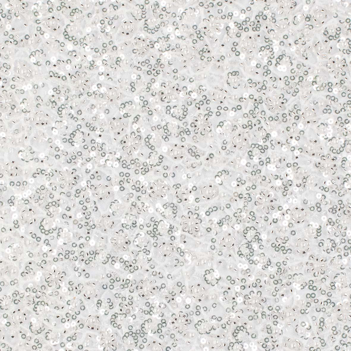 Luxury Pearl & Crystal Beaded Sequins Mesh Lace – SS41902 White Corded Net