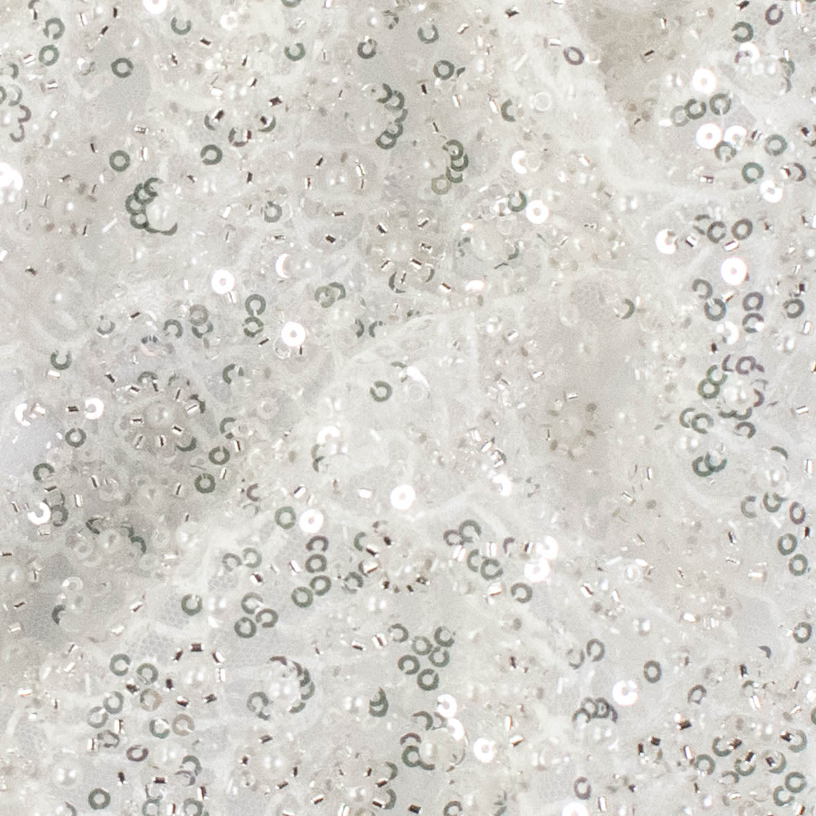 Luxury Pearl & Crystal Beaded Sequins Mesh Lace – SS41902 White Corded Net